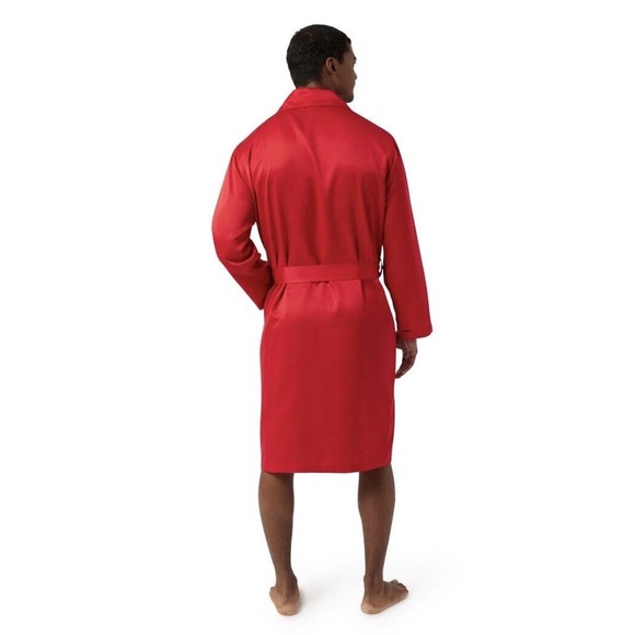 Dogg Supply by Snoop Dogg Mens Poly Satin Robe Red Size Medium Casual Sleepwear - Picture 4 of 4